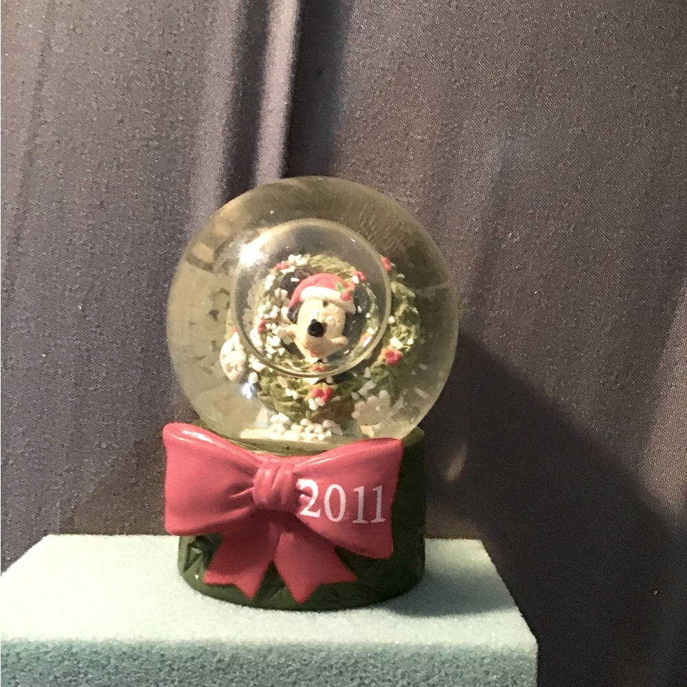 Mickey Mouse dated snow globe small JCPenney